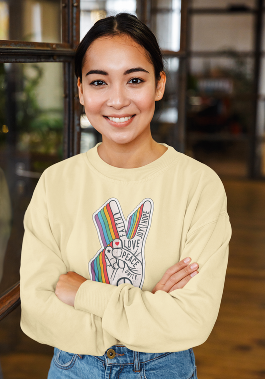 Peace & Love - Women Crop Sweatshirt