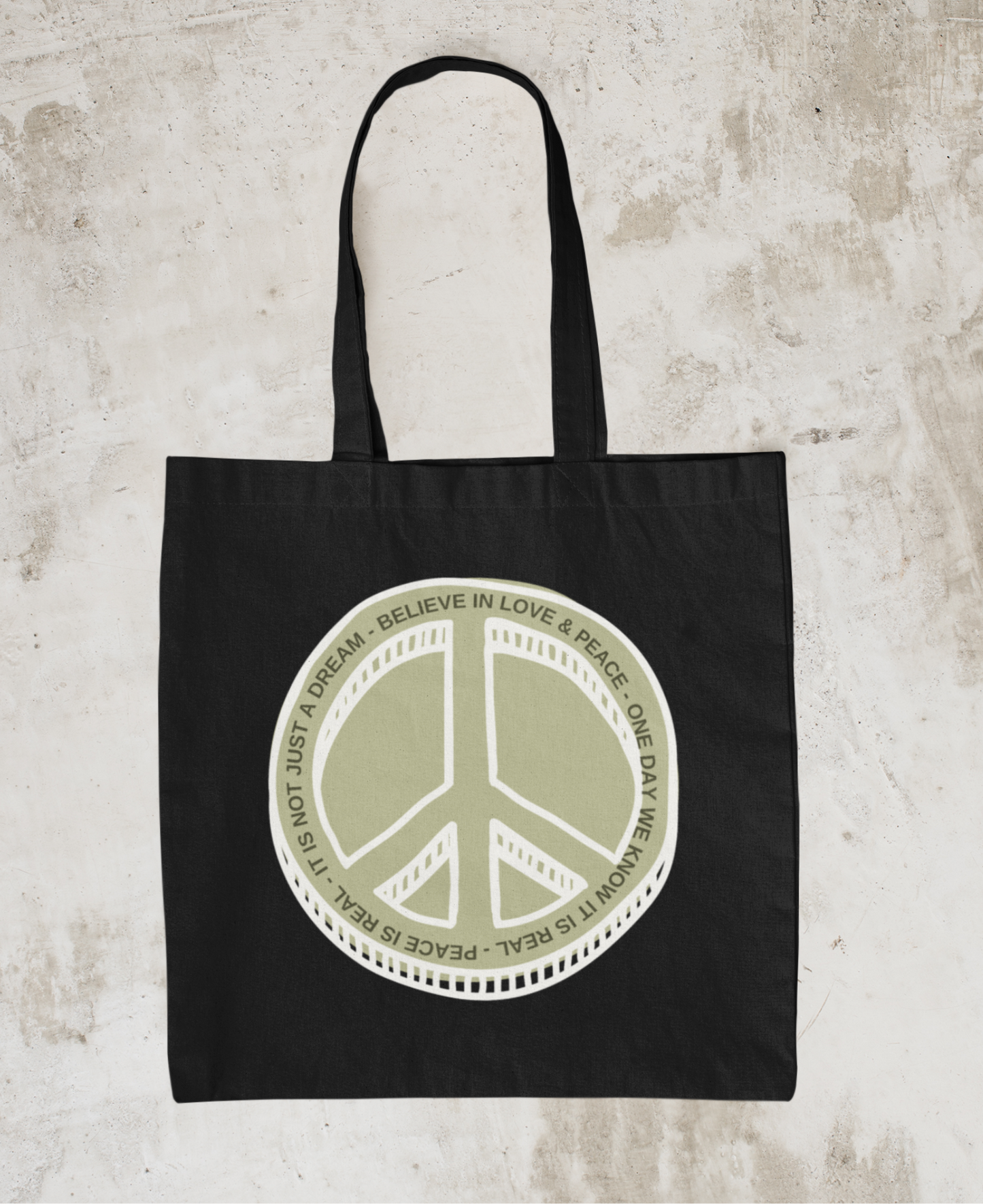 Peace is Real - Organic Tote Bag - Dark Design