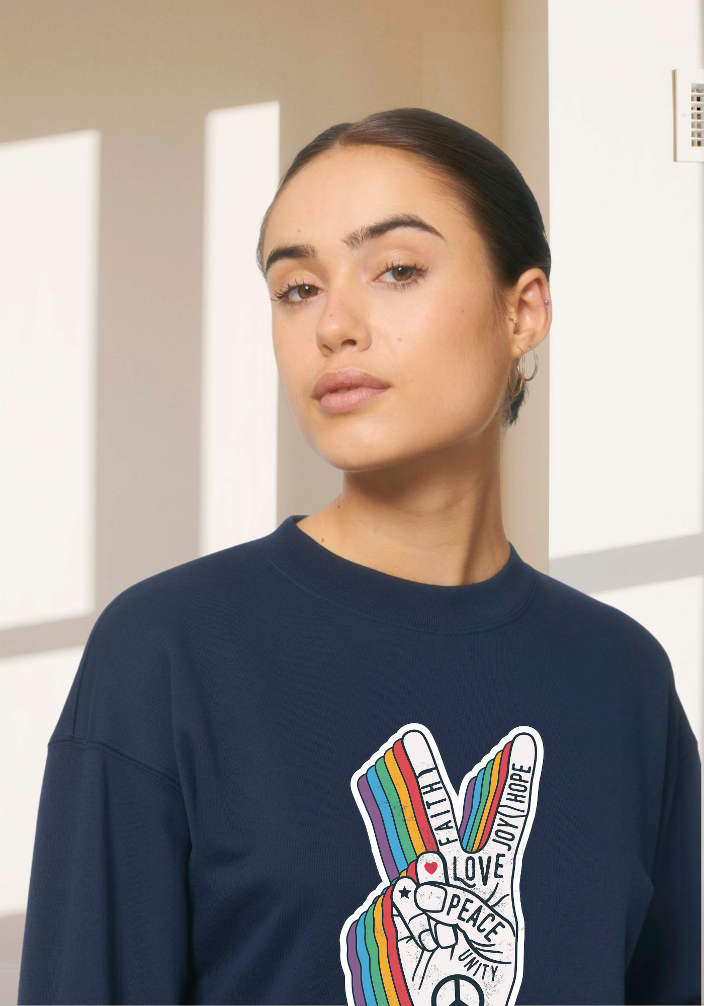 Peace & Love - Women Crop Sweatshirt